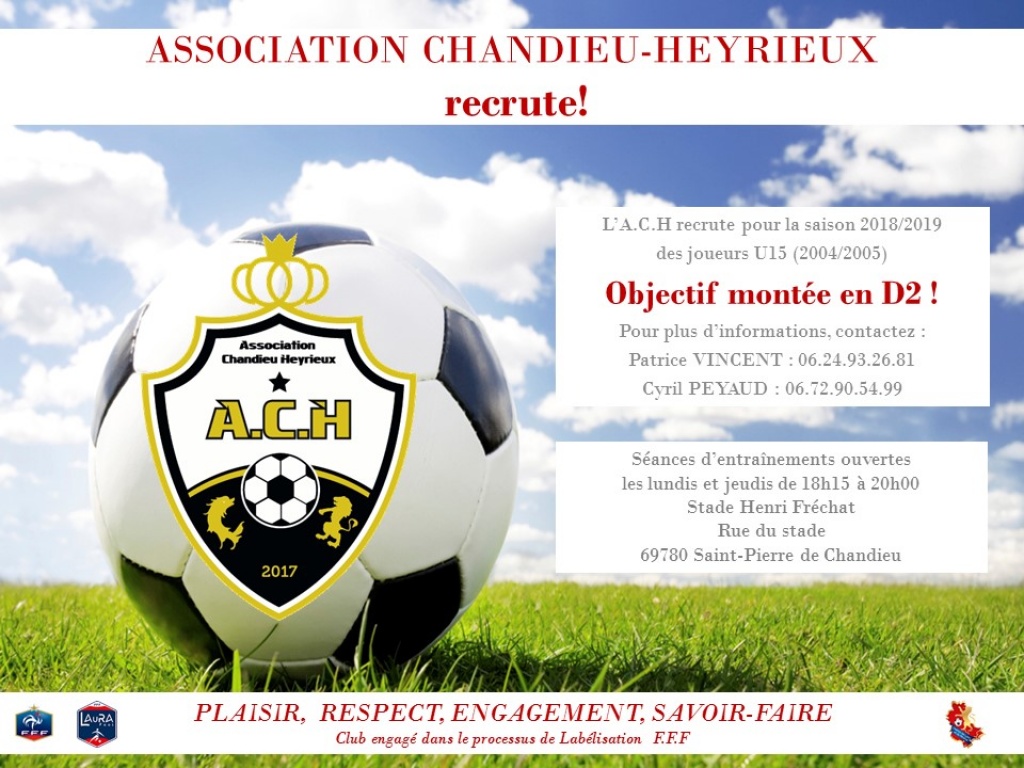 L'Association Chandieu-Heyrieux recrute des joueurs U15