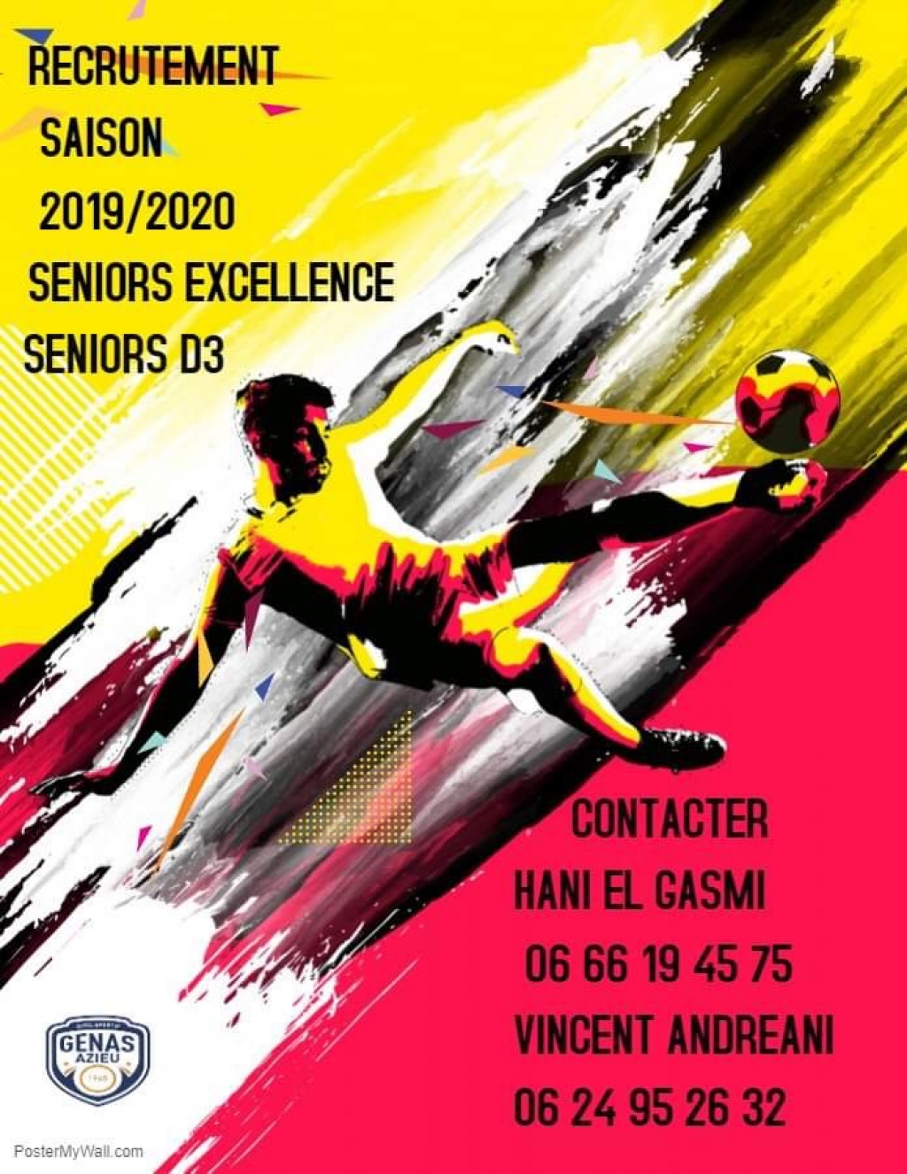 Recrutement ES GENAS FOOT senior