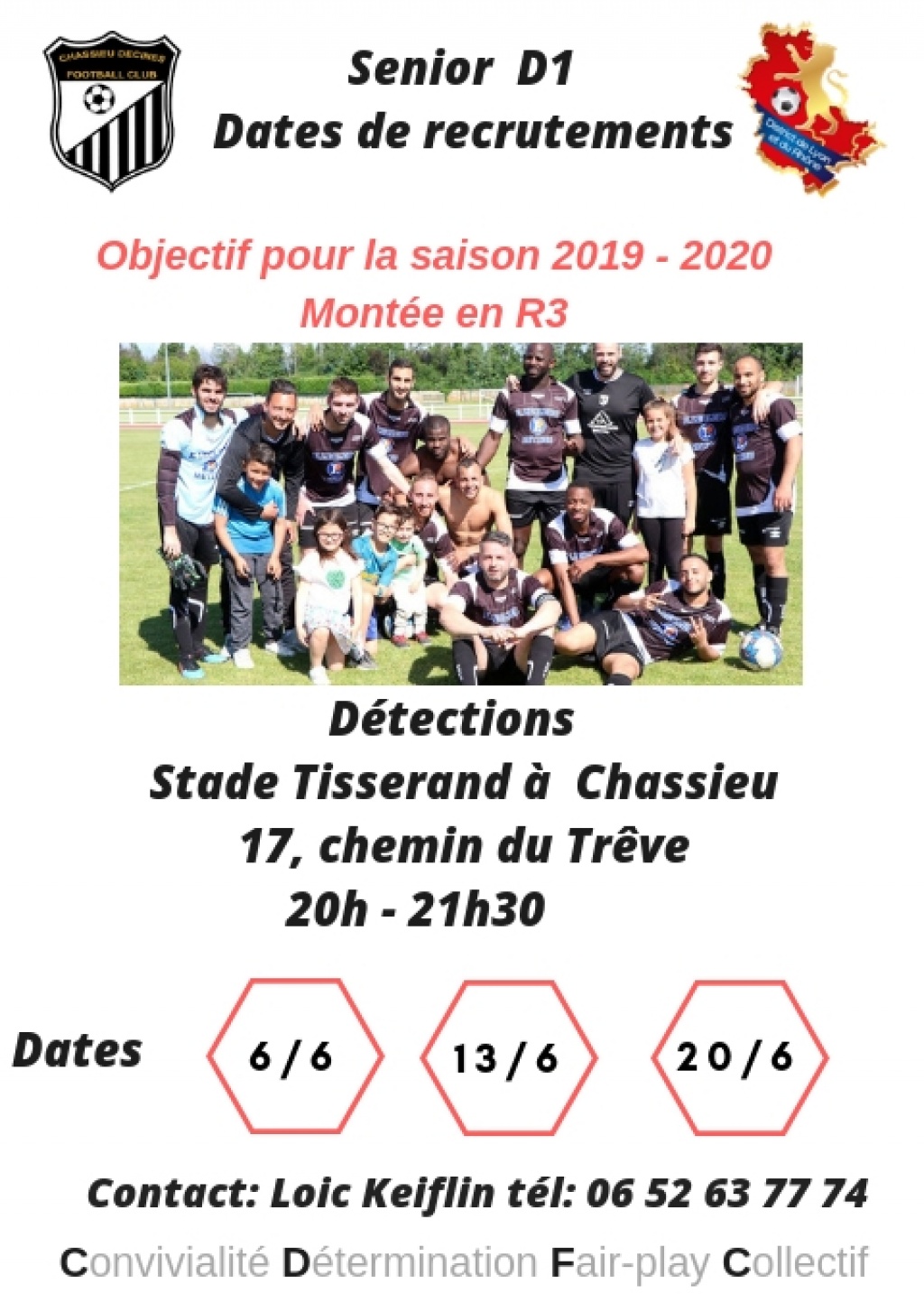 CDFC recrute joueurs seniors pour Départemental 1