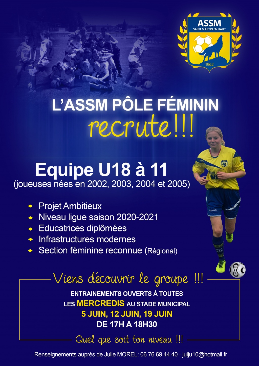 Recrute Joueuses pour Equipe U18 F