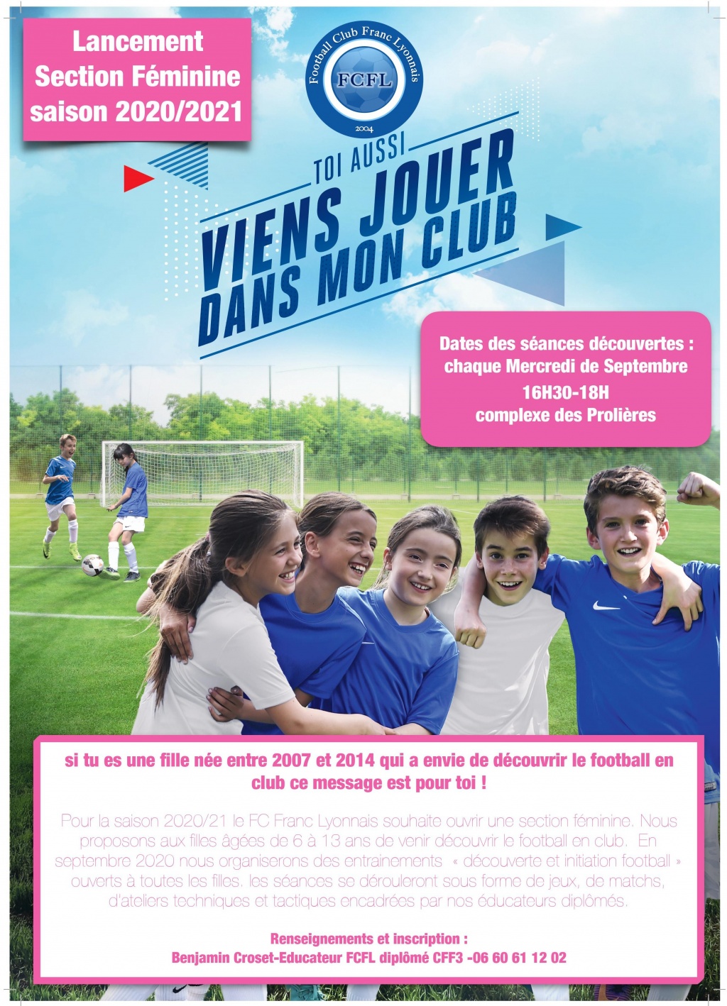 Ecole de Foot pour les Féminines au FC Franc Lyonnais