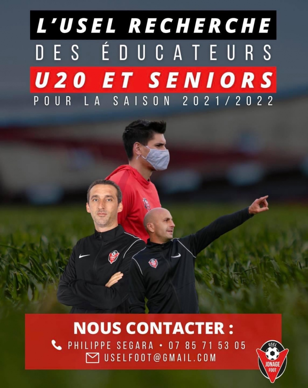 USEL FOOT JONAGE RECRUTE EDUCATEURS SENIORS U20