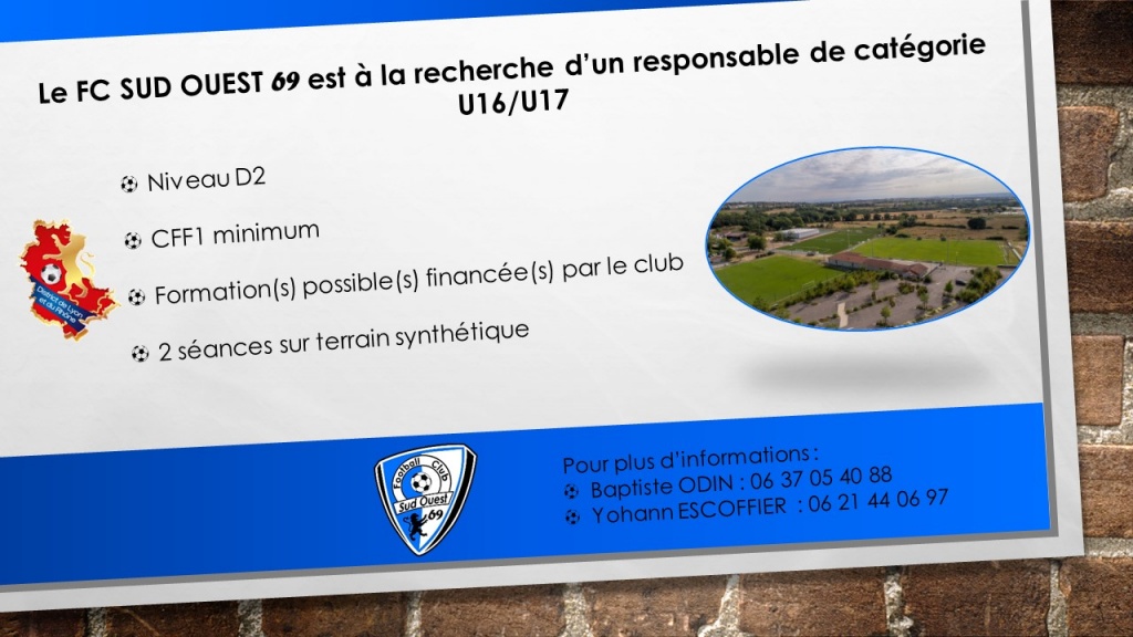 Responsable / Educateur U16-U17