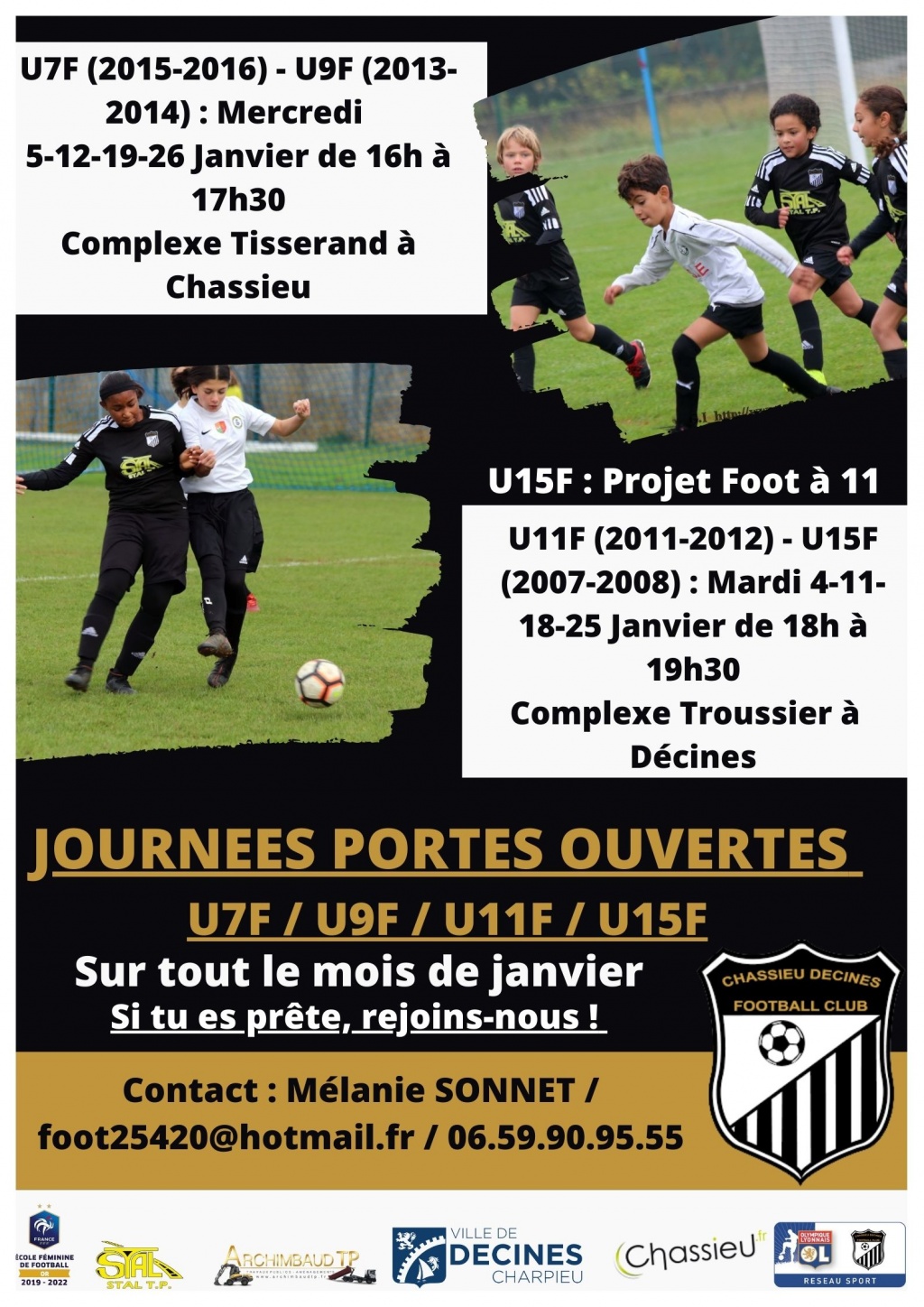 Journées portes ouvertes féminines toutes catégories jeunes