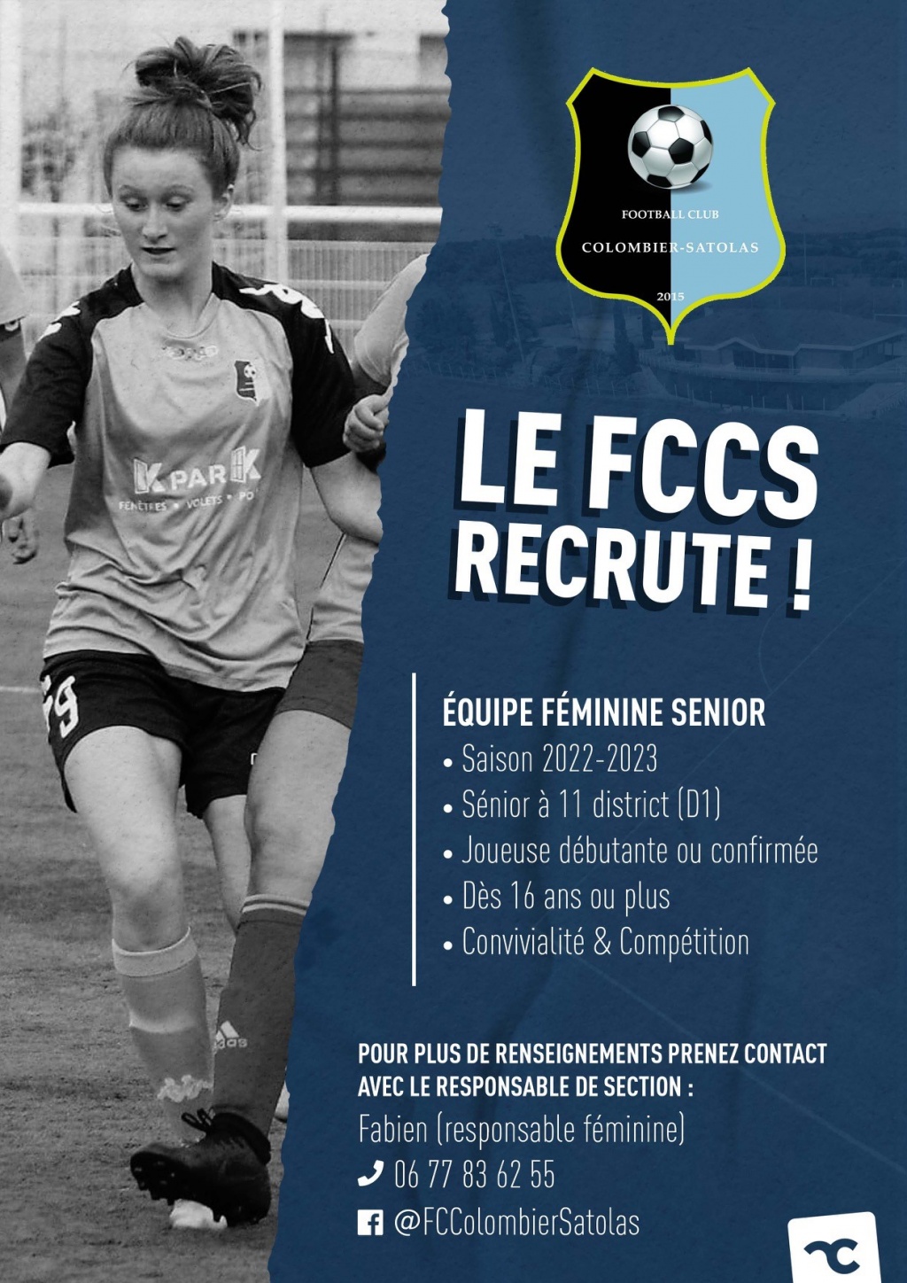 🚨 RECRUTEMENT SENIORS FÉMININES 🔵⚫️ 
