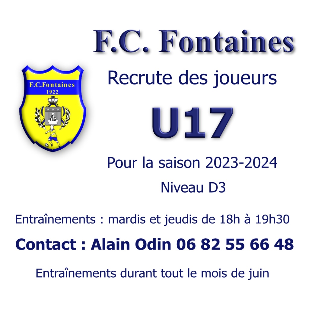 FC Fontaines recrute joueurs U17