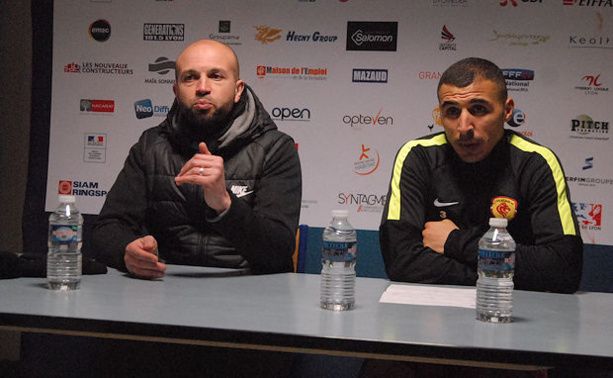 Karim Mokeddem et Hatim Sbaï ont inauguré les conférences de presse à la Duch vendredi soir après la rencontre contre l'ASM Belfort