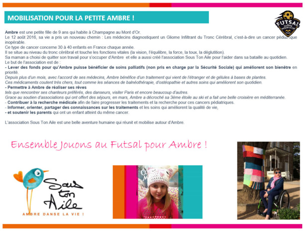 U10-U13 - Tournoi solidaire pour AMBRE le 22 avril U10-U13 - Tournoi solidaire pour AMBRE le 22 avril