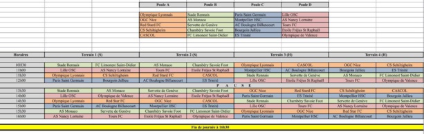 U12 Challenge Rémi JACQUET Limonest (J-9) - Le PROGRAMME des matchs U12 Challenge Rémi JACQUET Limonest (J-9) - Le PROGRAMME des matchs