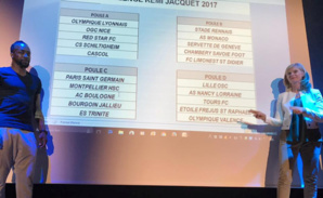 Sydney Govou, parrain du tournoi 2017, lors du tirage des Poules finales Sydney Govou, parrain du tournoi 2017, lors du tirage des Poules finales