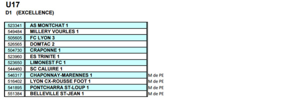 En direct du District - Découvrez la Poule U17 D1 (Excellence) En direct du District - Découvrez la Poule U17 D1 (Excellence)