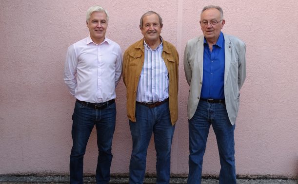 Ferand Duchaussoy entouré de Bernard Barbet et de Richard Defay