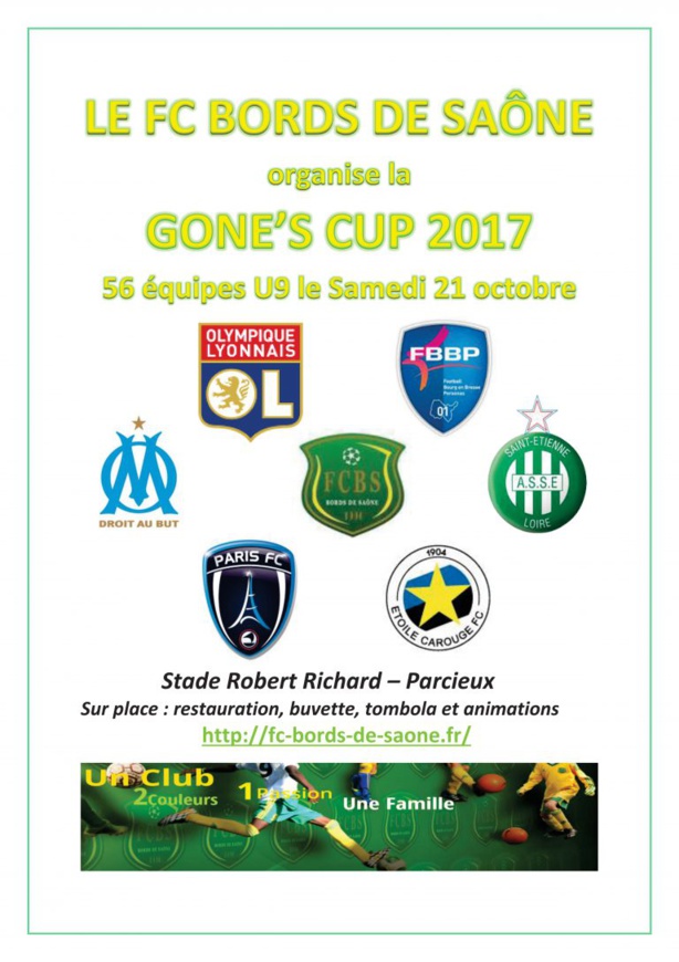 GONE'S Cup U9 - L'OL, l'OM, l'ASSE et le gratin à PARCIEUX demain ! GONE'S Cup U9 - L'OL, l'OM, l'ASSE et le gratin à PARCIEUX demain !