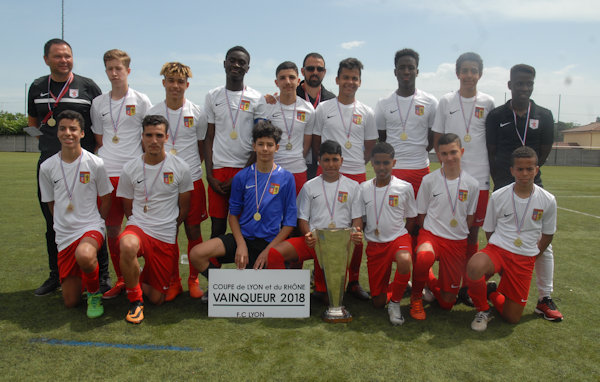 FC Lyon C, vainqueur de la Coupe du Rhône U15 2018