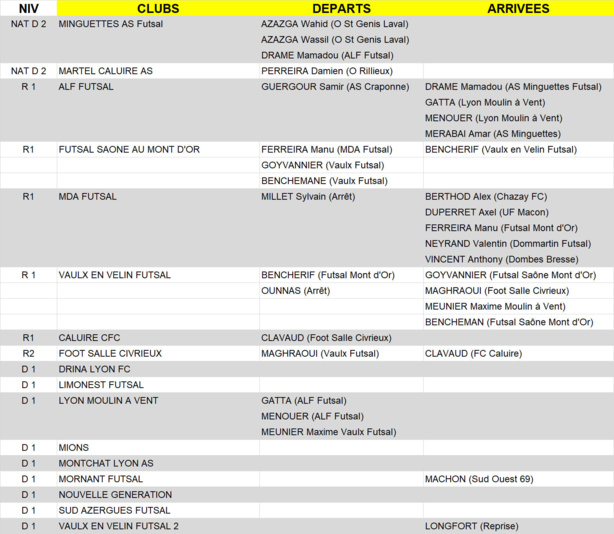 MERCATO FUTSAL - Le point... C'est le calme plat ! MERCATO FUTSAL - Le point... C'est le calme plat !