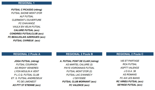 FUTSAL - Découvrez les POULES de LIGUE 2018-2019, FS CIVRIEUX et MDA Futsal en R1 !