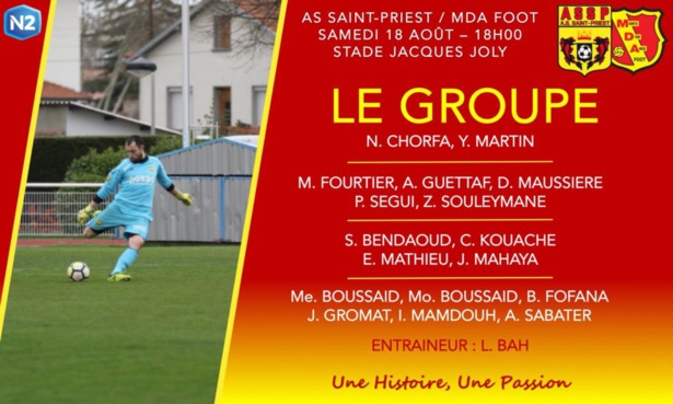 AS SAINT-PRIEST - Le groupe pour le derby contre MDA Foot AS SAINT-PRIEST - Le groupe pour le derby contre MDA Foot