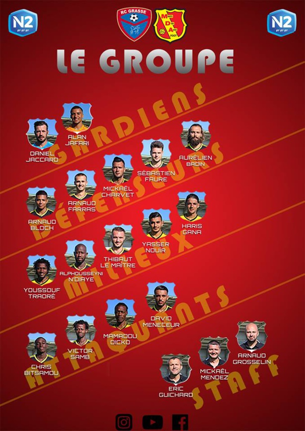 MDA Foot - Le groupe pour le déplacement au RC Grasse MDA Foot - Le groupe pour le déplacement au RC Grasse