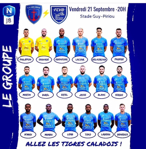 FC VILLEFRANCHE - Les 18 pour le déplacement à l'US CONCARNEAU FC VILLEFRANCHE - Les 18 pour le déplacement à l'US CONCARNEAU