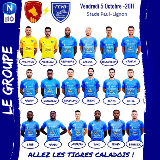 FC VILLEFRANCHE - Le GROUPE pour le déplacement à RODEZ Aveyron FC VILLEFRANCHE - Le GROUPE pour le déplacement à RODEZ Aveyron