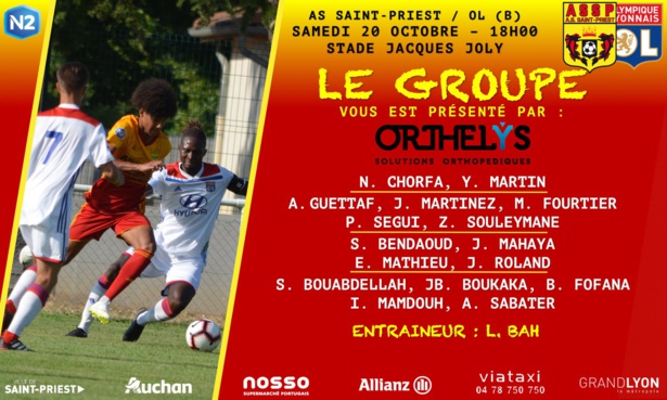 AS SAINT-PRIEST - Le groupe pour la réception de l'OL B AS SAINT-PRIEST - Le groupe pour la réception de l'OL B
