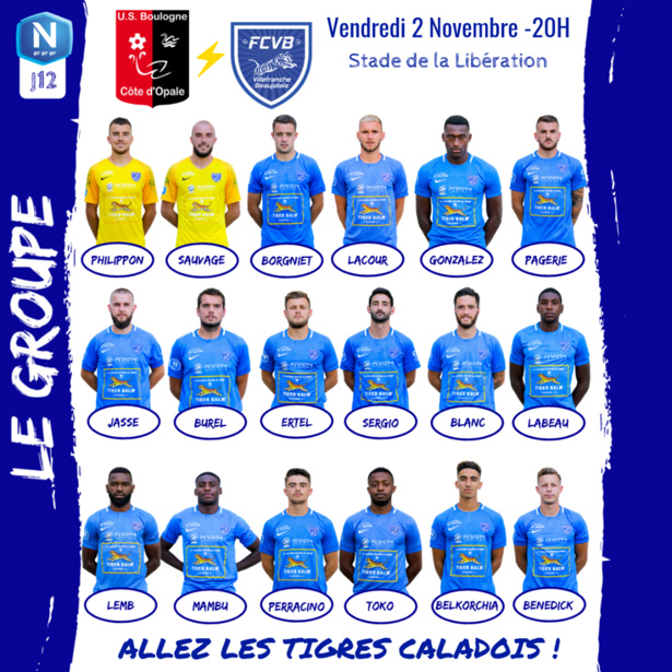 FC VILLEFRANCHE - Le groupe pour le déplacement à l'USCO BOULOGNE FC VILLEFRANCHE - Le groupe pour le déplacement à l'USCO BOULOGNE