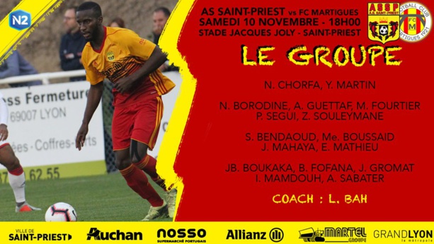 AS SAINT-PRIEST - Le groupe pour la réception du FC MARTIGUES AS SAINT-PRIEST - Le groupe pour la réception du FC MARTIGUES