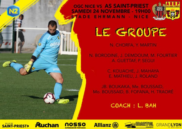 AS SAINT-PRIEST - Le groupe pour le déplacement à l'OGC NICE B AS SAINT-PRIEST - Le groupe pour le déplacement à l'OGC NICE B