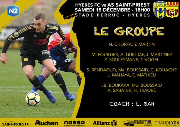 AS SAINT-PRIEST - Le groupe pour le déplacement au FC HYERES AS SAINT-PRIEST - Le groupe pour le déplacement au FC HYERES