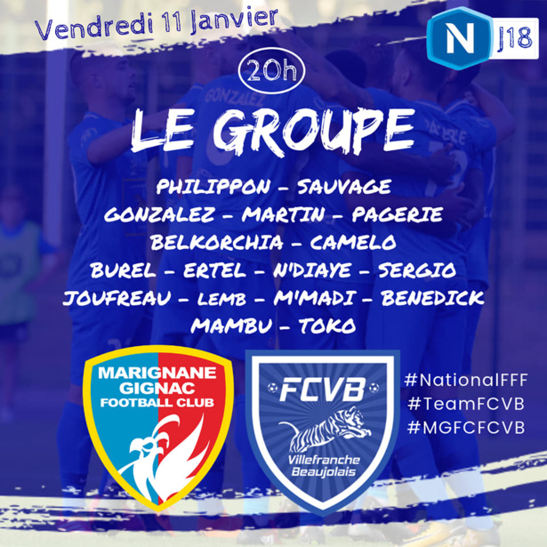 FC Villefranche - Le GROUPE pour le déplacement à MARIGNANE-GIGNAC FC Villefranche - Le GROUPE pour le déplacement à MARIGNANE-GIGNAC