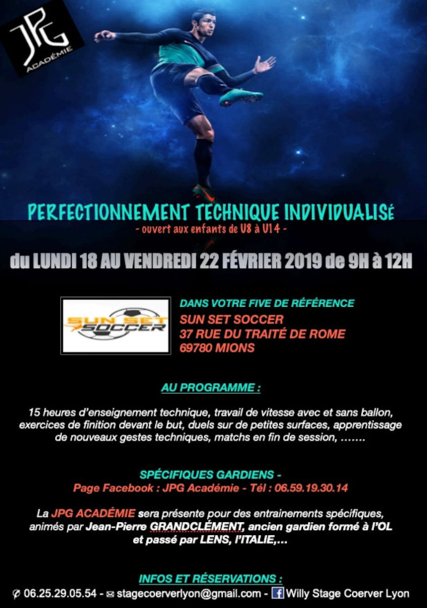 Stages Jeunes (vacances février) - Qui veut progresser au SUN SET SOCCER DE Mions ? Stages Jeunes (vacances février) - Qui veut progresser au SUN SET SOCCER DE Mions ?