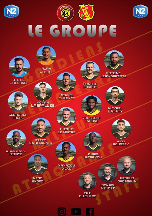 MDA Foot - Le GROUPE pour le déplacement au FC MARTIGUES, MALBRANQUE de retour MDA Foot - Le GROUPE pour le déplacement au FC MARTIGUES, MALBRANQUE de retour