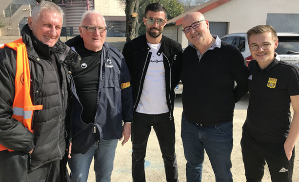 Pierryck Valdivia (au centre) de retour au stade Joly Pierryck Valdivia (au centre) de retour au stade Joly