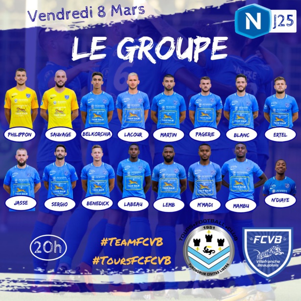 FC VILLEFRANCHE - Le groupe pour le déplacement au FC TOURS FC VILLEFRANCHE - Le groupe pour le déplacement au FC TOURS