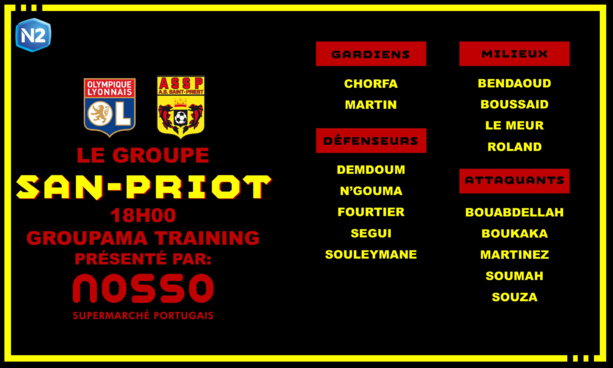 AS SAINT-PRIEST - Le groupe pour le déplacement à l'OL B AS SAINT-PRIEST - Le groupe pour le déplacement à l'OL B