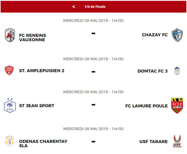 Coupe MAGAT Beaujolais - Découvrez le tirage des QUARTS Coupe MAGAT Beaujolais - Découvrez le tirage des QUARTS