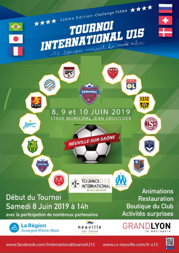 Tournoi international U15 CS NEUVILLE - Tirage ce soir, déjà de beau monde à Jean VILLAR Tournoi international U15 CS NEUVILLE - Tirage ce soir, déjà de beau monde à Jean VILLAR