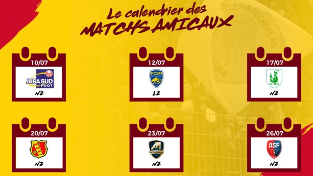Lyon Duchère AS annonce ses matchs de préparation Lyon Duchère AS annonce ses matchs de préparation