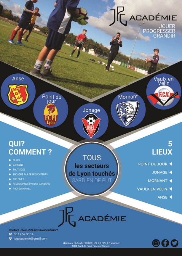 Jouer, Progresser et Grandir avec la JPG Académie pour les gardiens de but Jouer, Progresser et Grandir avec la JPG Académie pour les gardiens de but