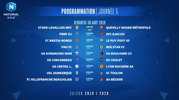 National  - Le programme de la cinquième journée National  - Le programme de la cinquième journée