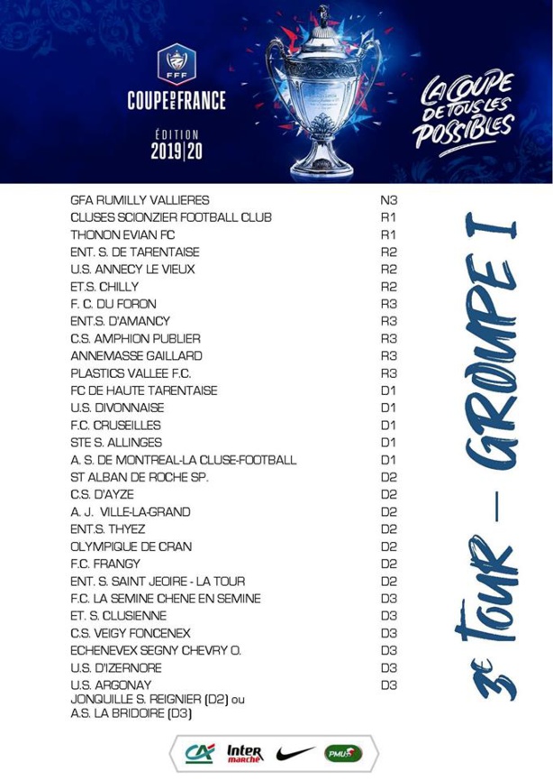 Découvrez les différents groupes du 3e tour de la Coupe de France Découvrez les différents groupes du 3e tour de la Coupe de France