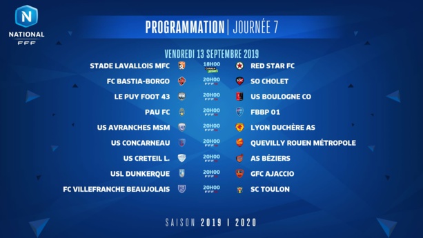 National : le programme de la 7ème journée National : le programme de la 7ème journée