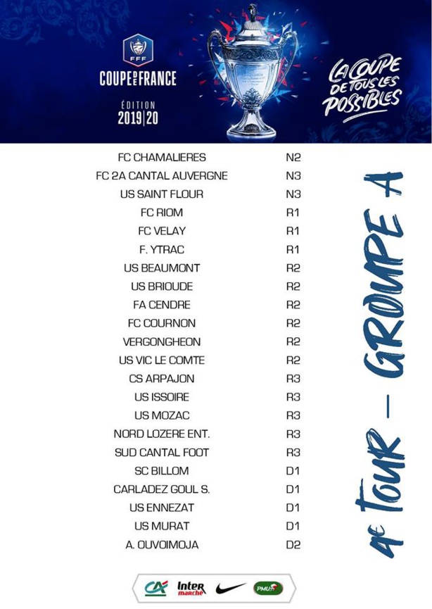 Coupe de France : la composition des groupes avant le tirage du 4e tour Coupe de France : la composition des groupes avant le tirage du 4e tour