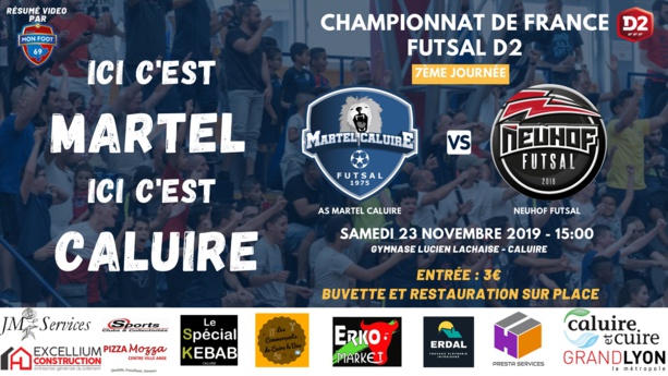 #D2Futsal - Martel Caluire veut enchaîner #D2Futsal - Martel Caluire veut enchaîner
