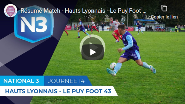 Hauts-Lyonnais : le résumé vidéo de la victoire renversante contre le Puy B Hauts-Lyonnais : le résumé vidéo de la victoire renversante contre le Puy B