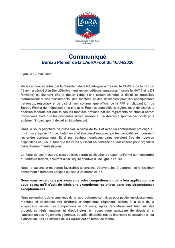 La Ligue AURA communique suite à l'arrêt des championnats : on se dirige bien vers une adaptation du nombre de poules ! La Ligue AURA communique suite à l'arrêt des championnats : on se dirige bien vers une adaptation du nombre de poules !