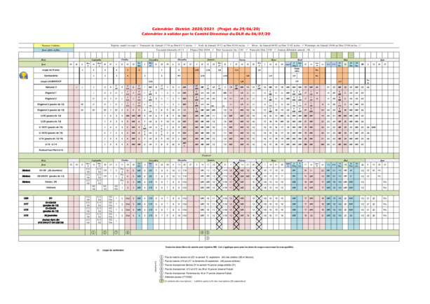 Découvrez le calendrier des compétitions Ligue et District