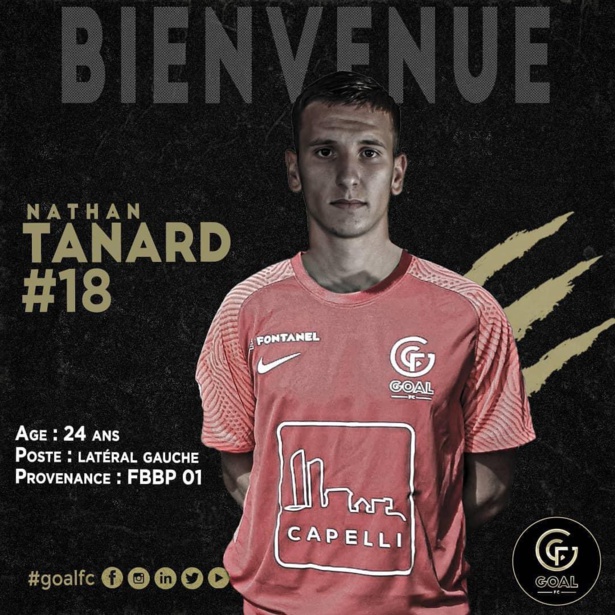 GOAL FC annonce le recrutement de Nathan Tanard ! GOAL FC annonce le recrutement de Nathan Tanard !
