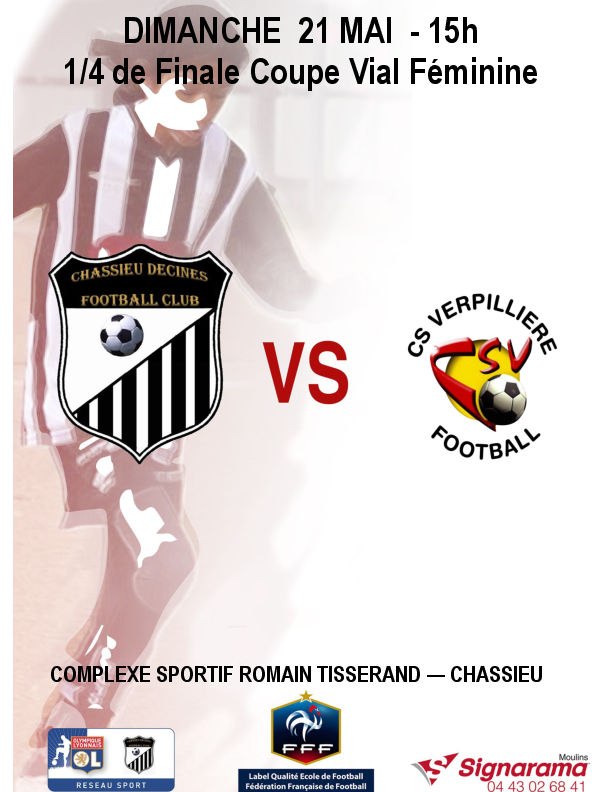 Coupe Vial féminine - CHASSIEU DECINES FC dans le dernier carré ? Coupe Vial féminine - CHASSIEU DECINES FC dans le dernier carré ?