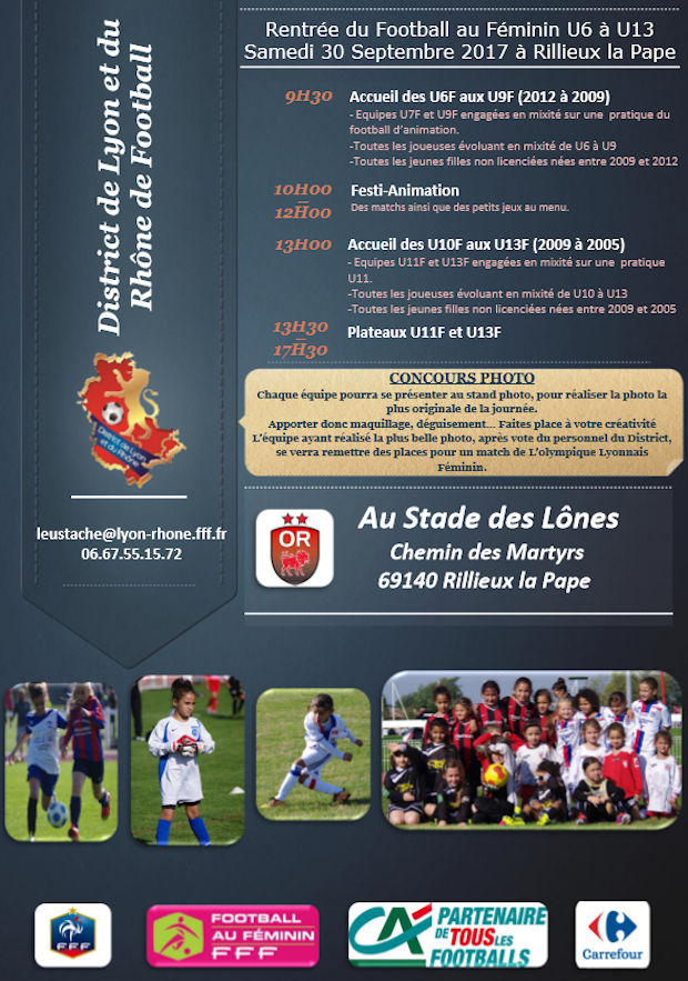 Féminines - La rentrée des petites, c'est samedi à RILLIEUX ! Féminines - La rentrée des petites, c'est samedi à RILLIEUX !